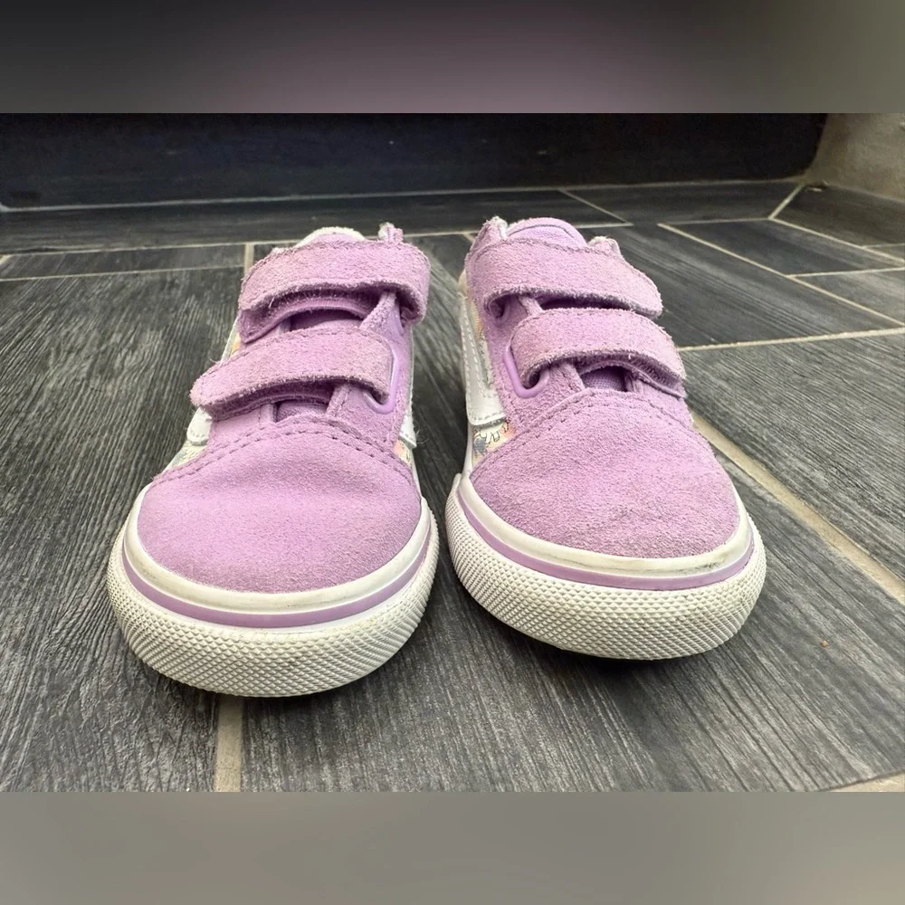 Vans Toddler 7 Rainbow Unicorn Purple Sneakers - Picture 4 of 7